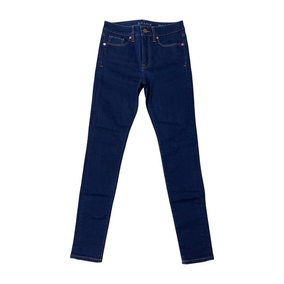 Spanx By Sara Blakely Women’s Dark Rinse Blue Denim The Slim-X Skinny Jeans EUC - Picture 4 of 9